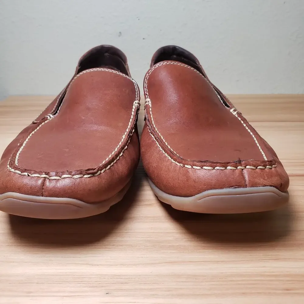 Stacy Adams Men's‎ 10.5 Slip On Driving Loafers Camel Brown Leather Comfort Shoe
